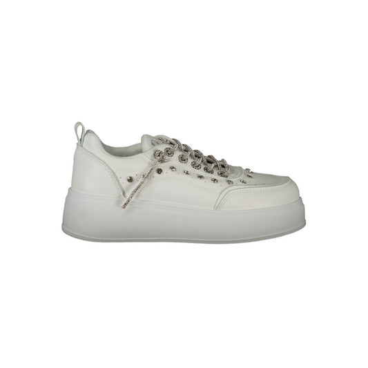 White Polyethylene Women Sneaker