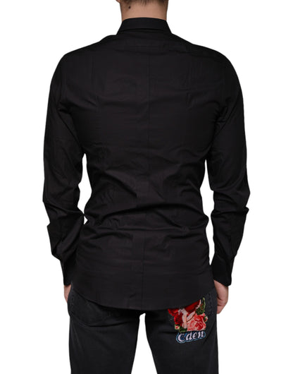 Black King Crown Embroidered GOLD Dress Shirt