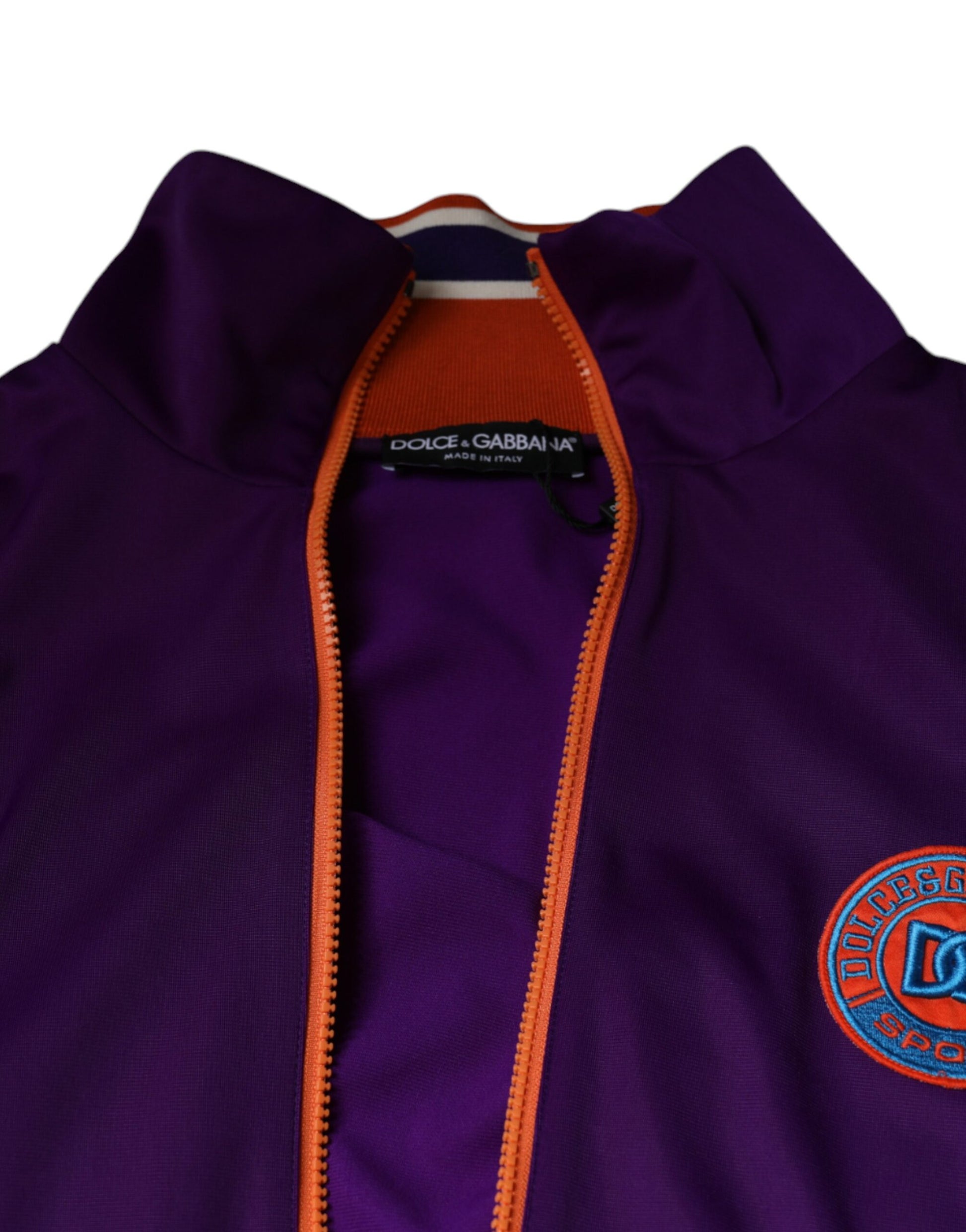 Purple Polyester Full Zip Long Sleeve Sweater