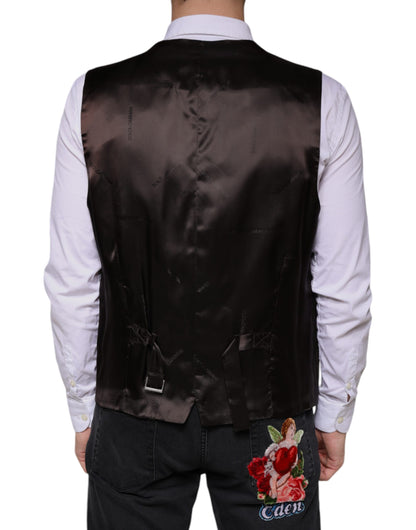 Black Cotton Waistcoat Dress Formal Vest