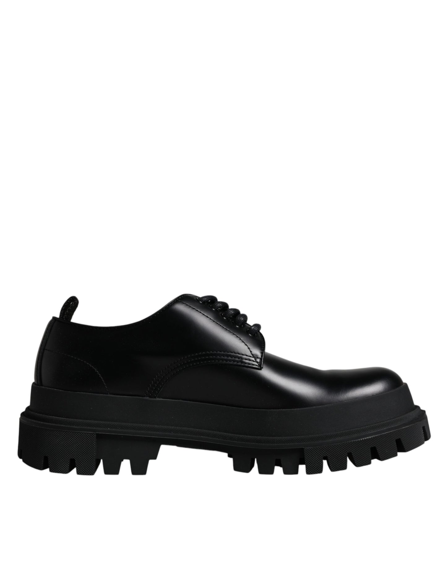 Black Leather Lace Up Trekking Dress Shoes