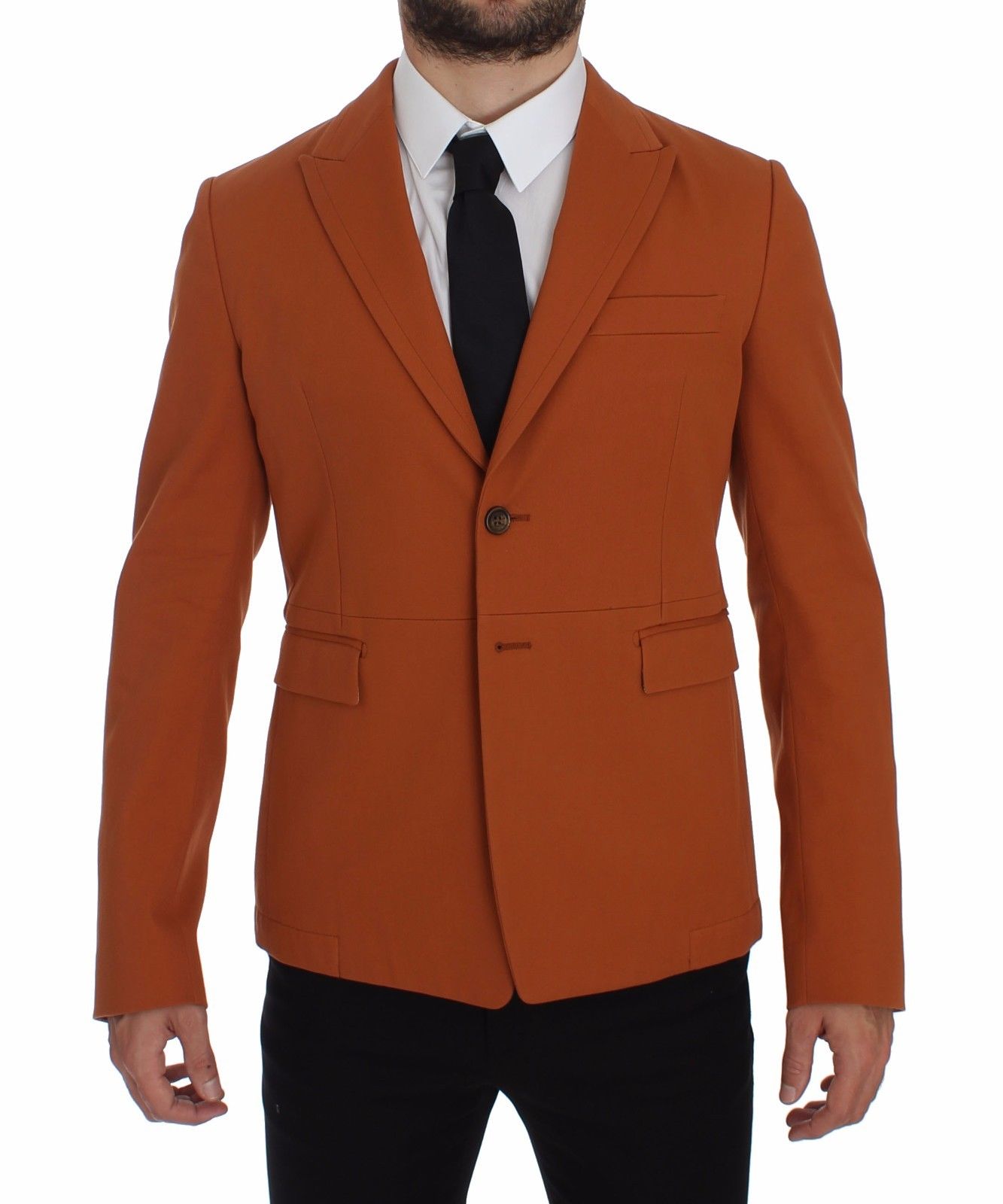 Elegante oranje casual katoenen blend blazer