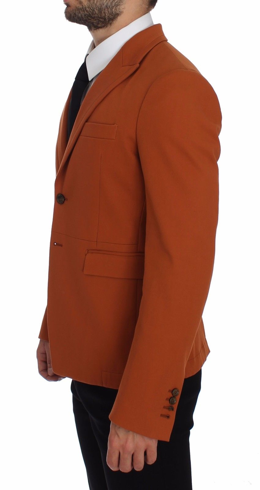 Elegante oranje casual katoenen blend blazer