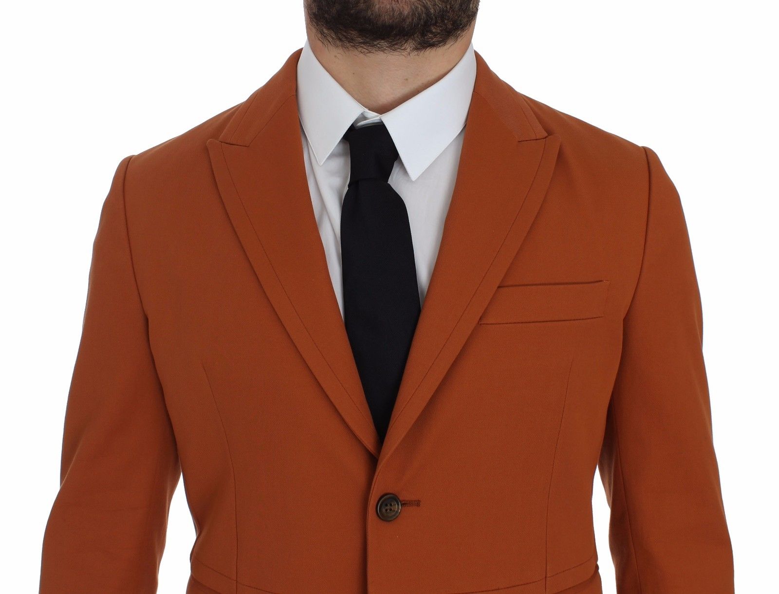 Elegante oranje casual katoenen blend blazer