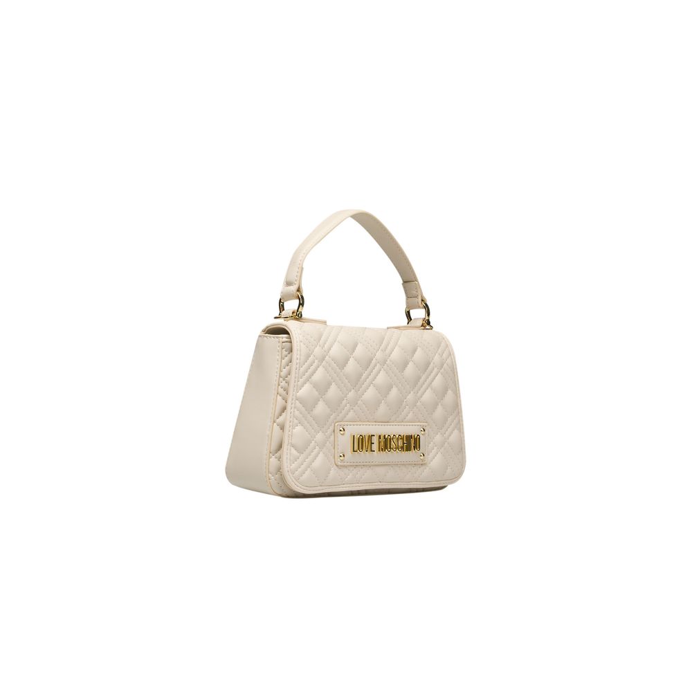 Beige Polyethylene Women Handbag