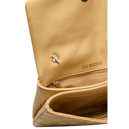 Gold Polyethylene Women Crossbody Bag