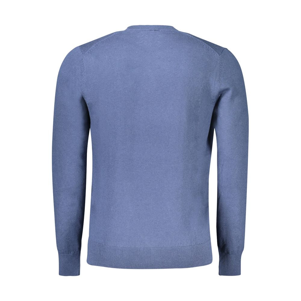 Blue Cotton Men Sweater