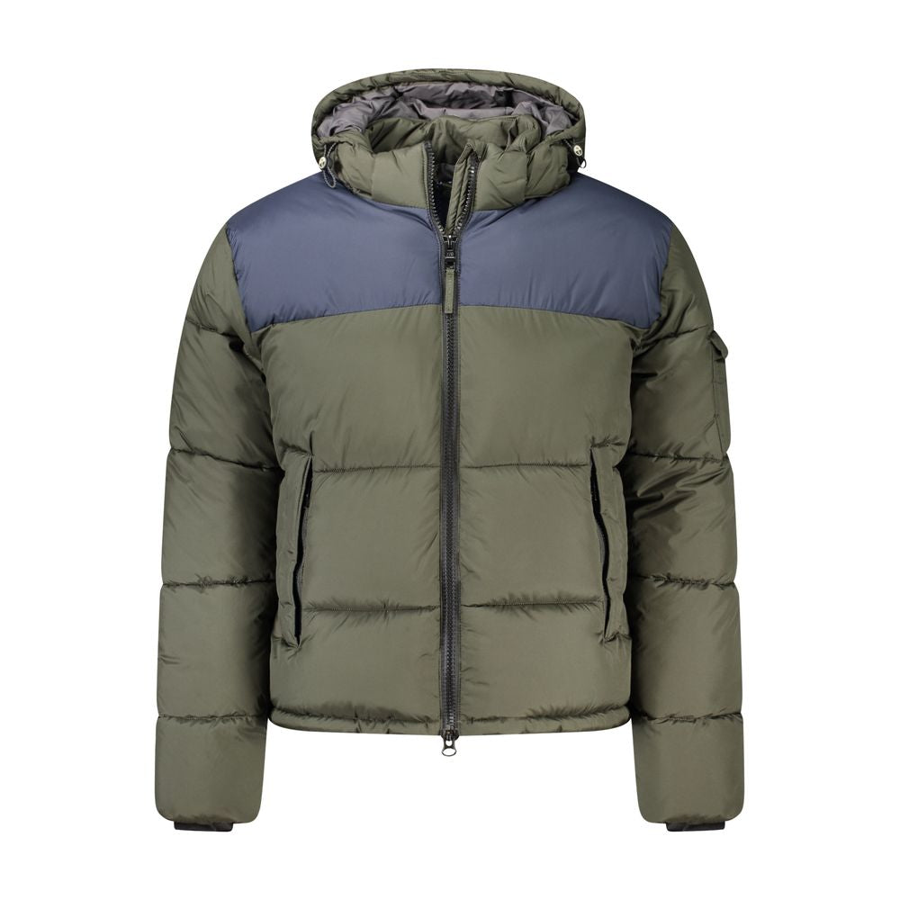 Green Polyester Men Jacket