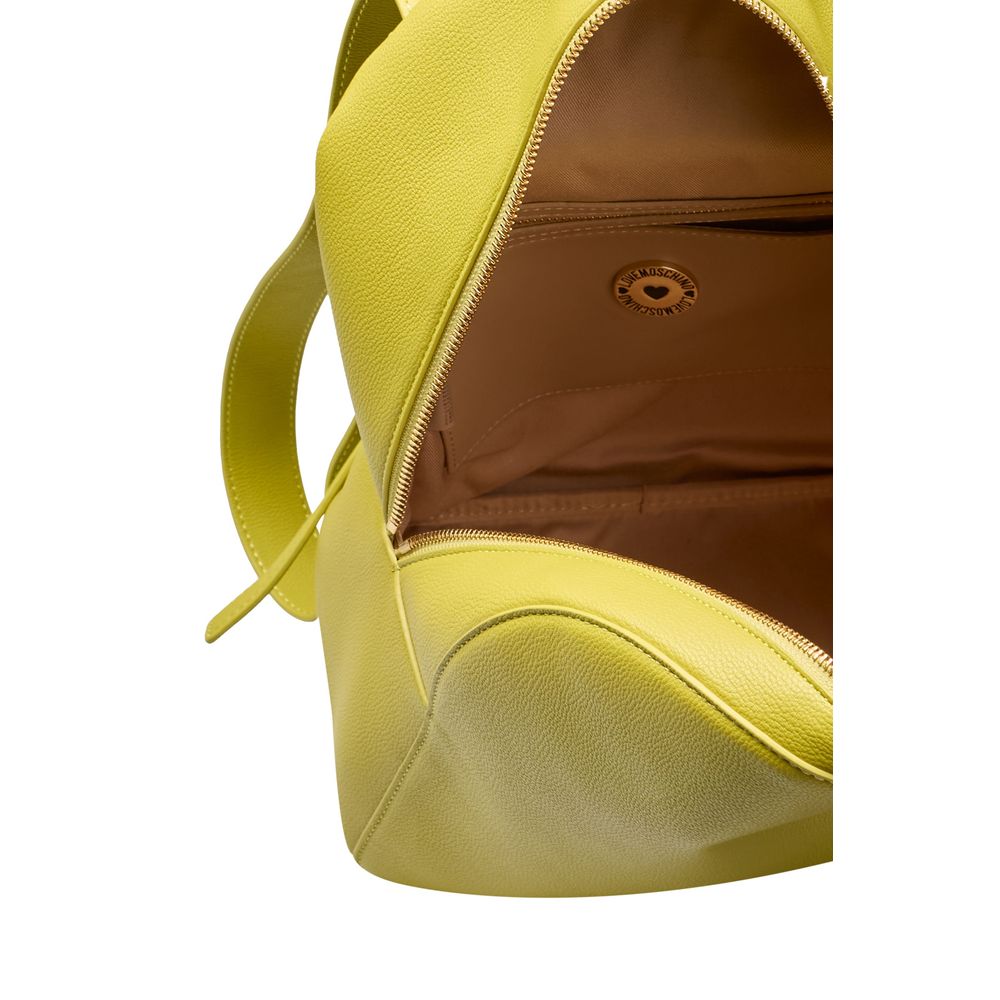 Yellow Polyethylene Women Backpack