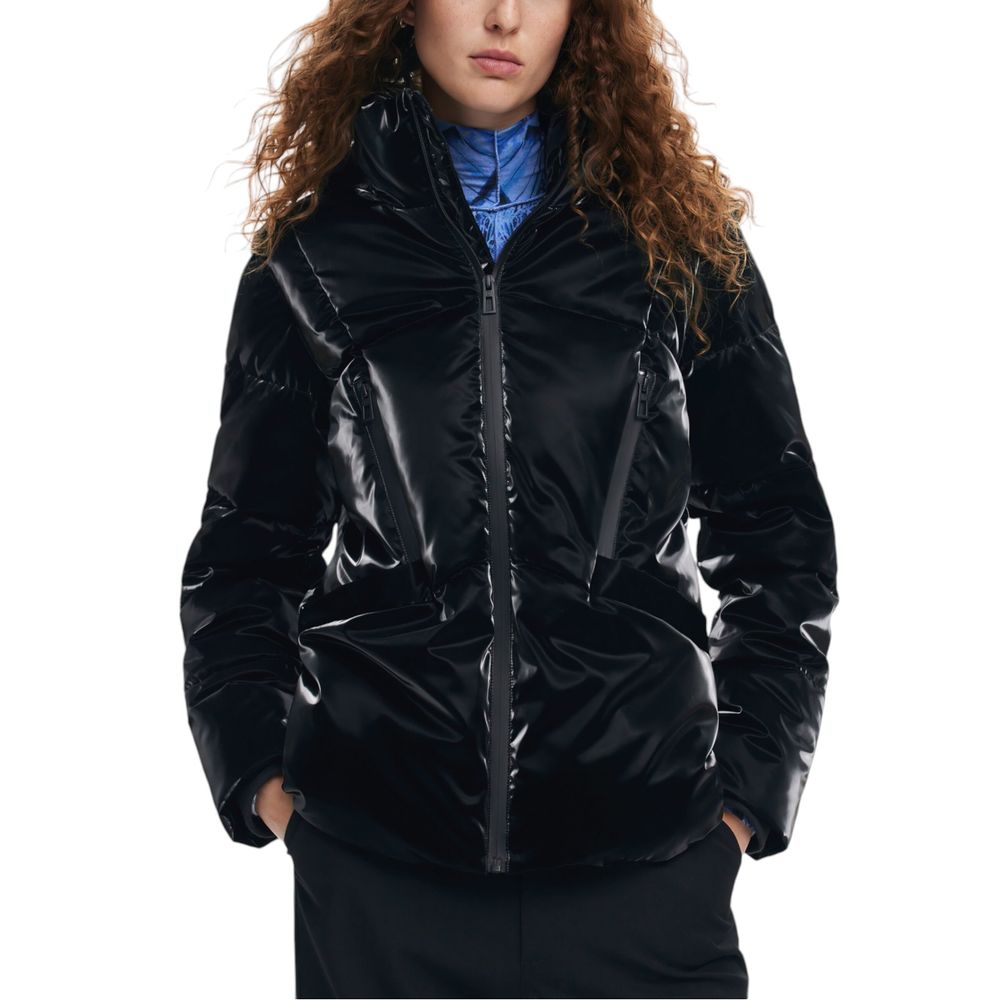 Black Polyester Jackets & Coat