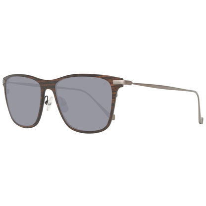 Gray Wood And Metal Sunglasses