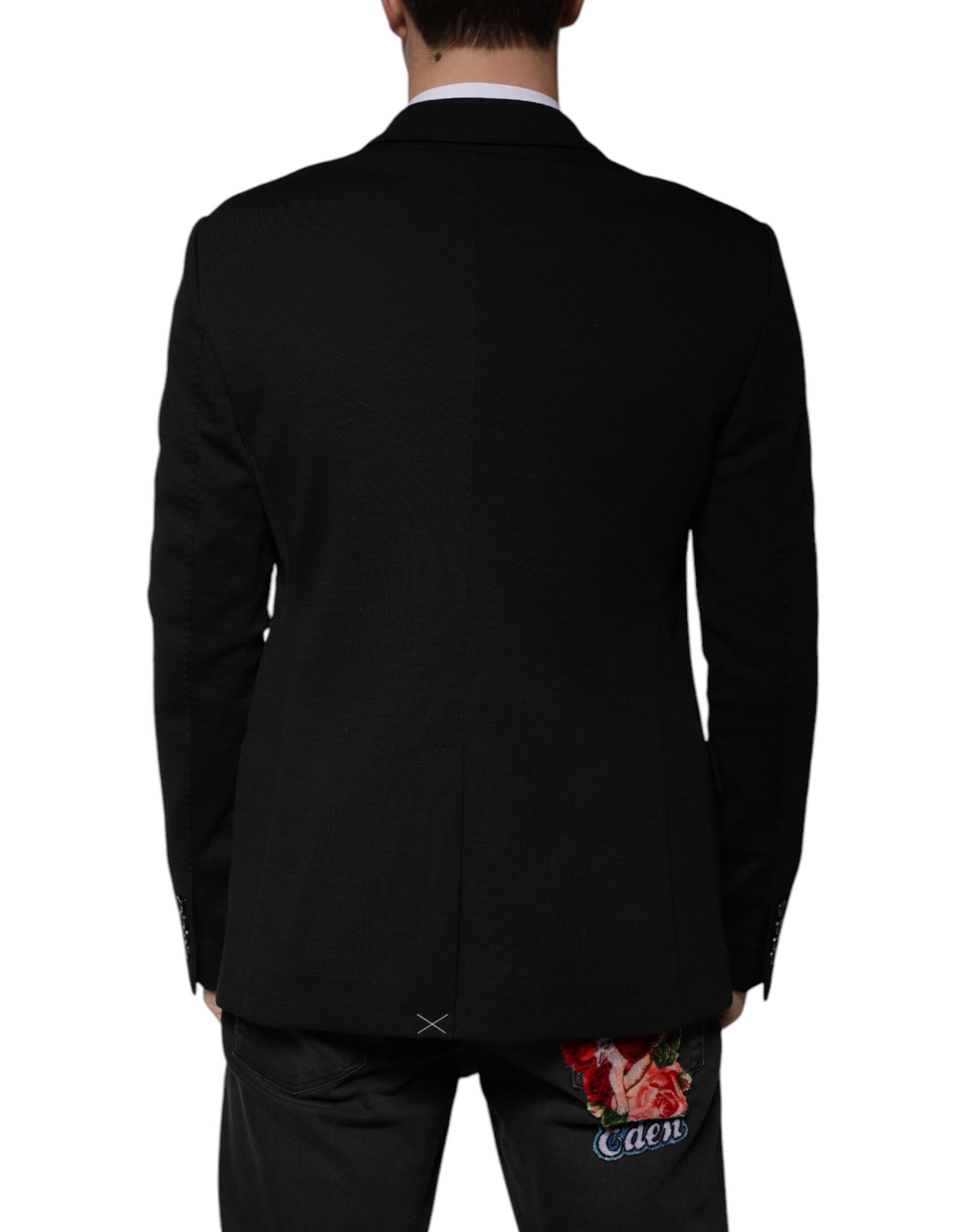 Black Wool Single Breasted Formal Blazer