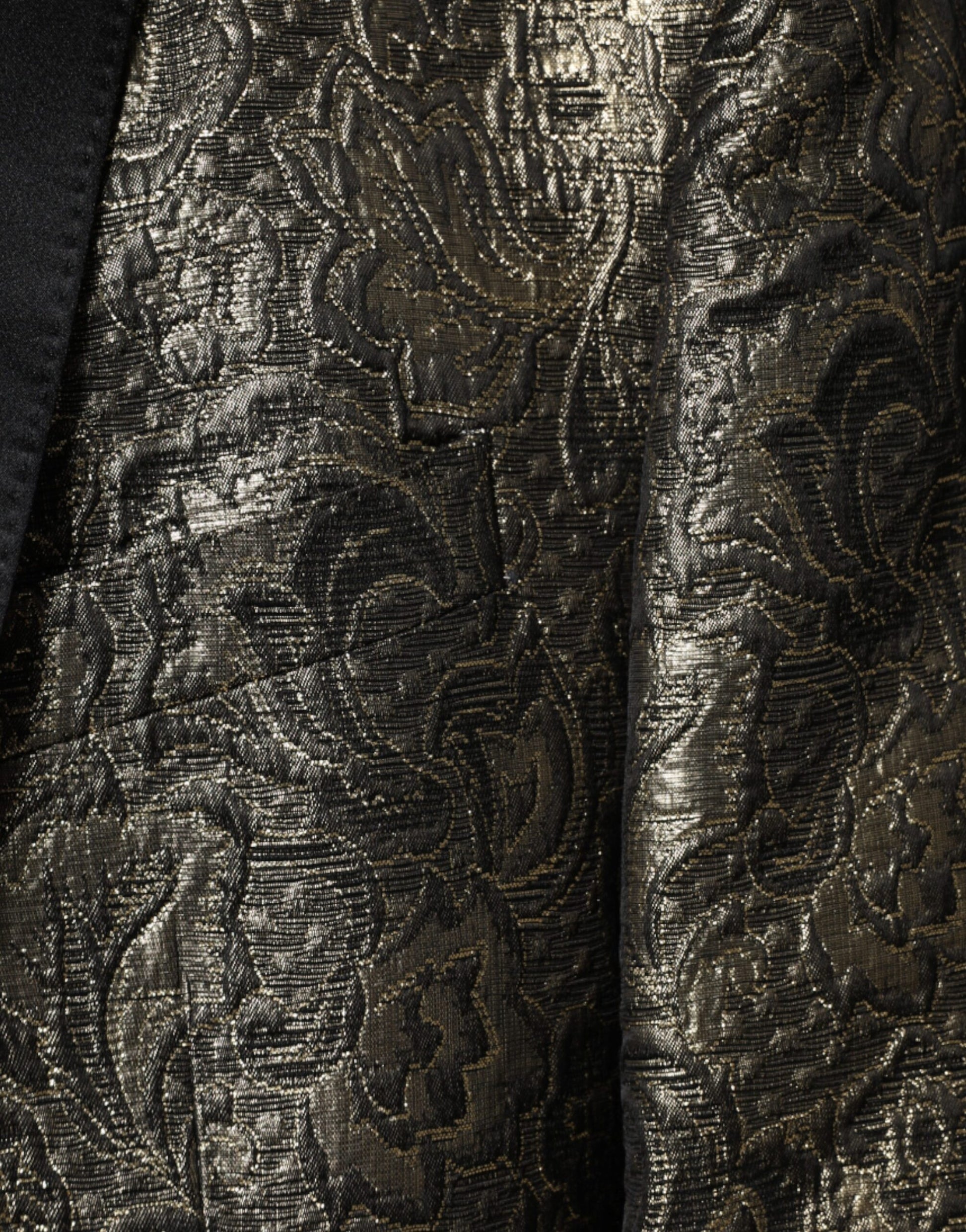 Gold SICILIA Jacquard Single Breasted Coat Blazer