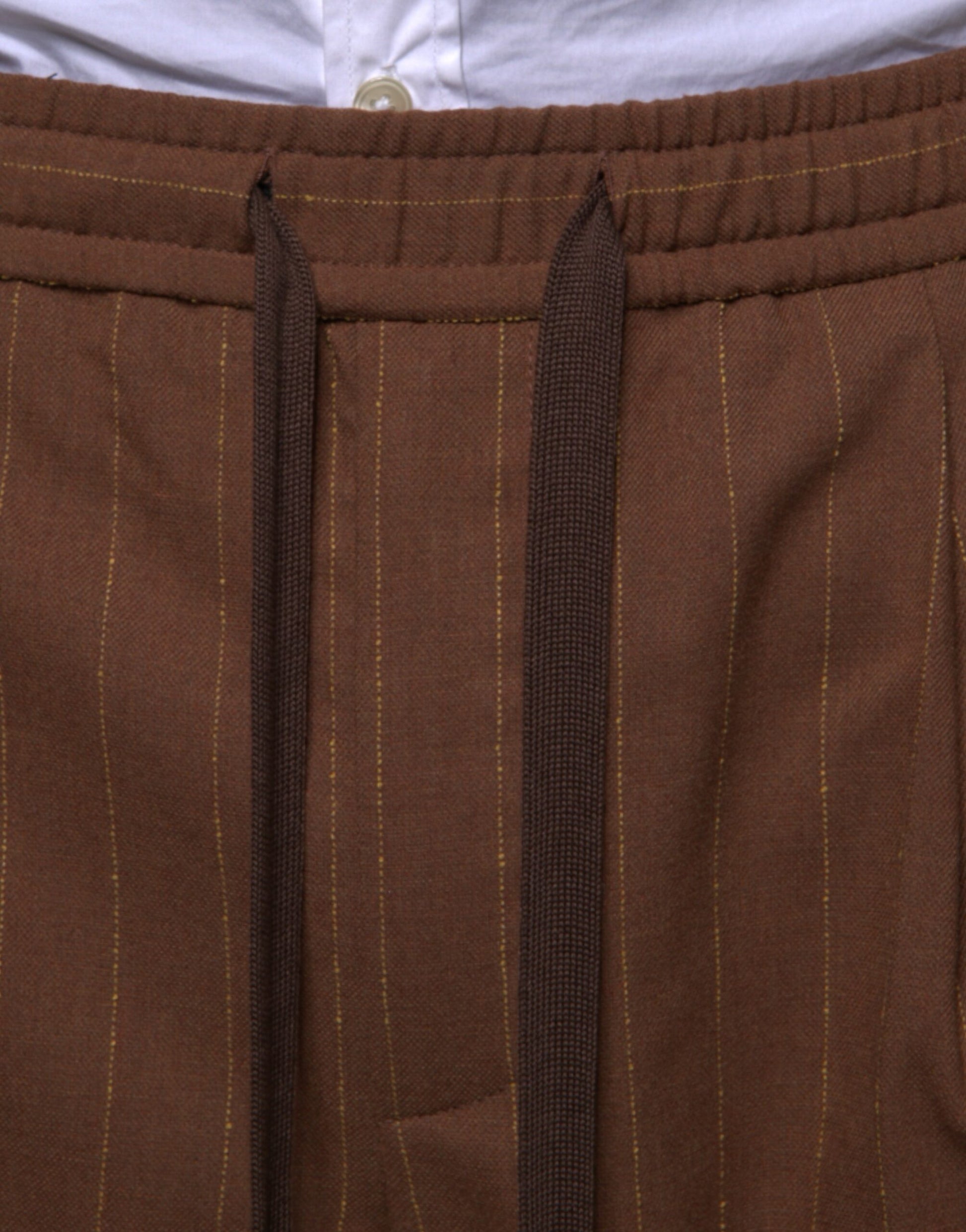 Brown Stripes Skinny Men Dress Pants