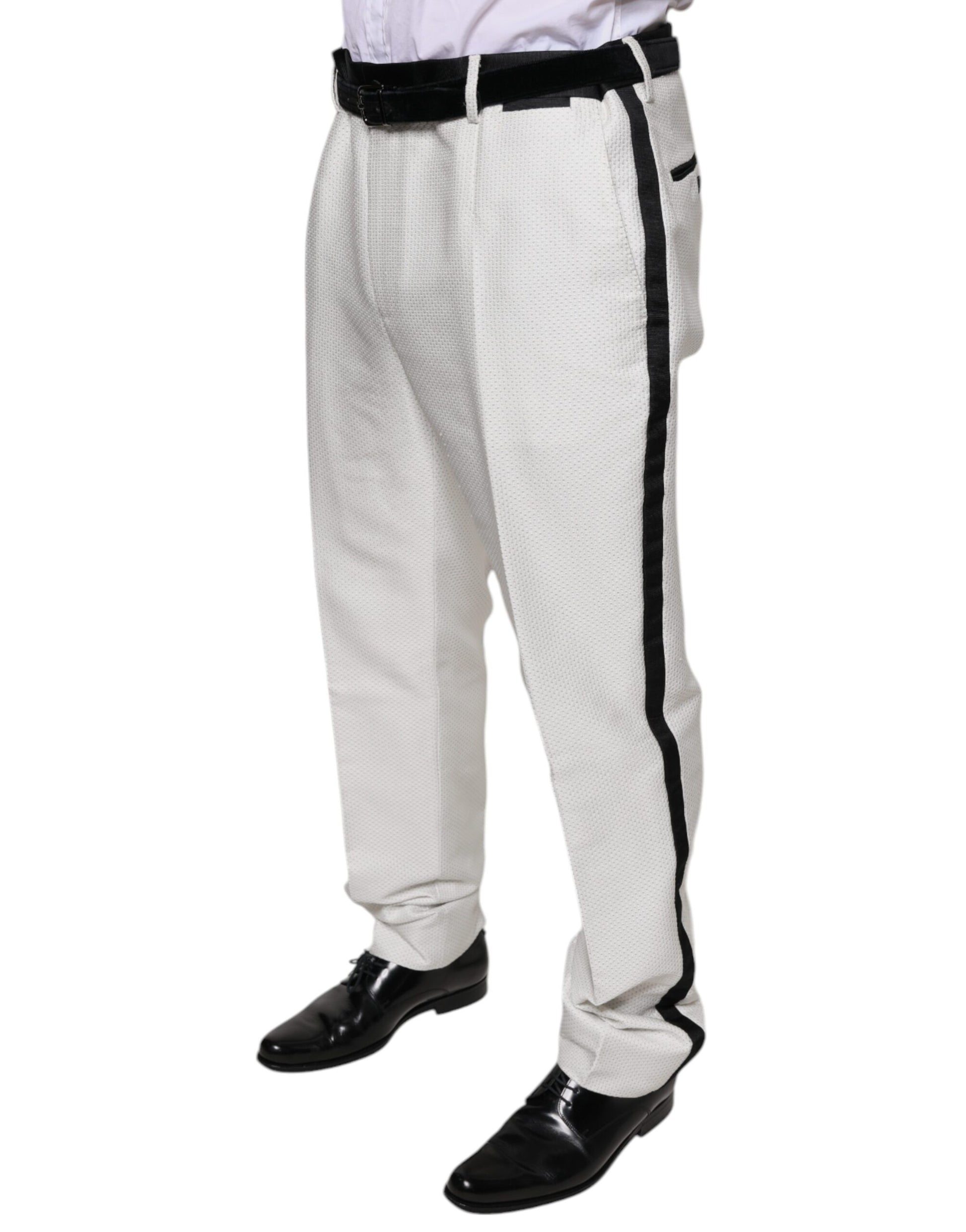 White Polyester Formal Dress Pants