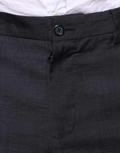 Black Cotton Wool Formal Dress Pants