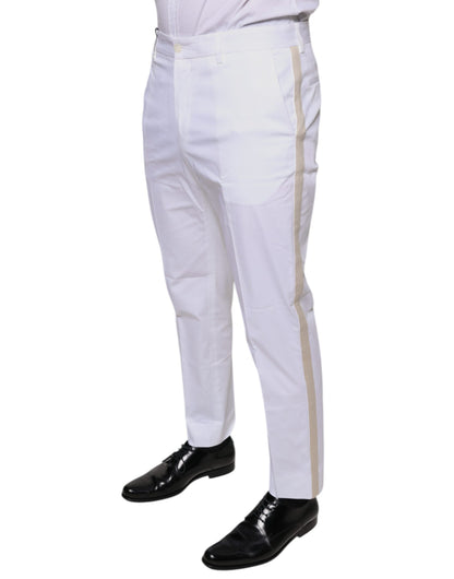 White Cotton Skinny Dress Pants