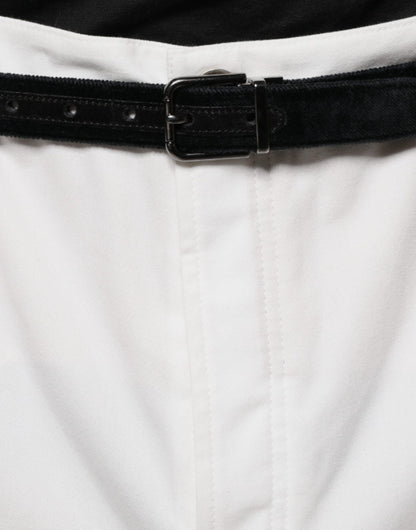 White Cotton Men Dress Tapered Pants