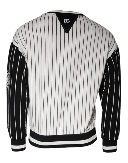 Black White Stripes Logo Sweatshirt Sweater