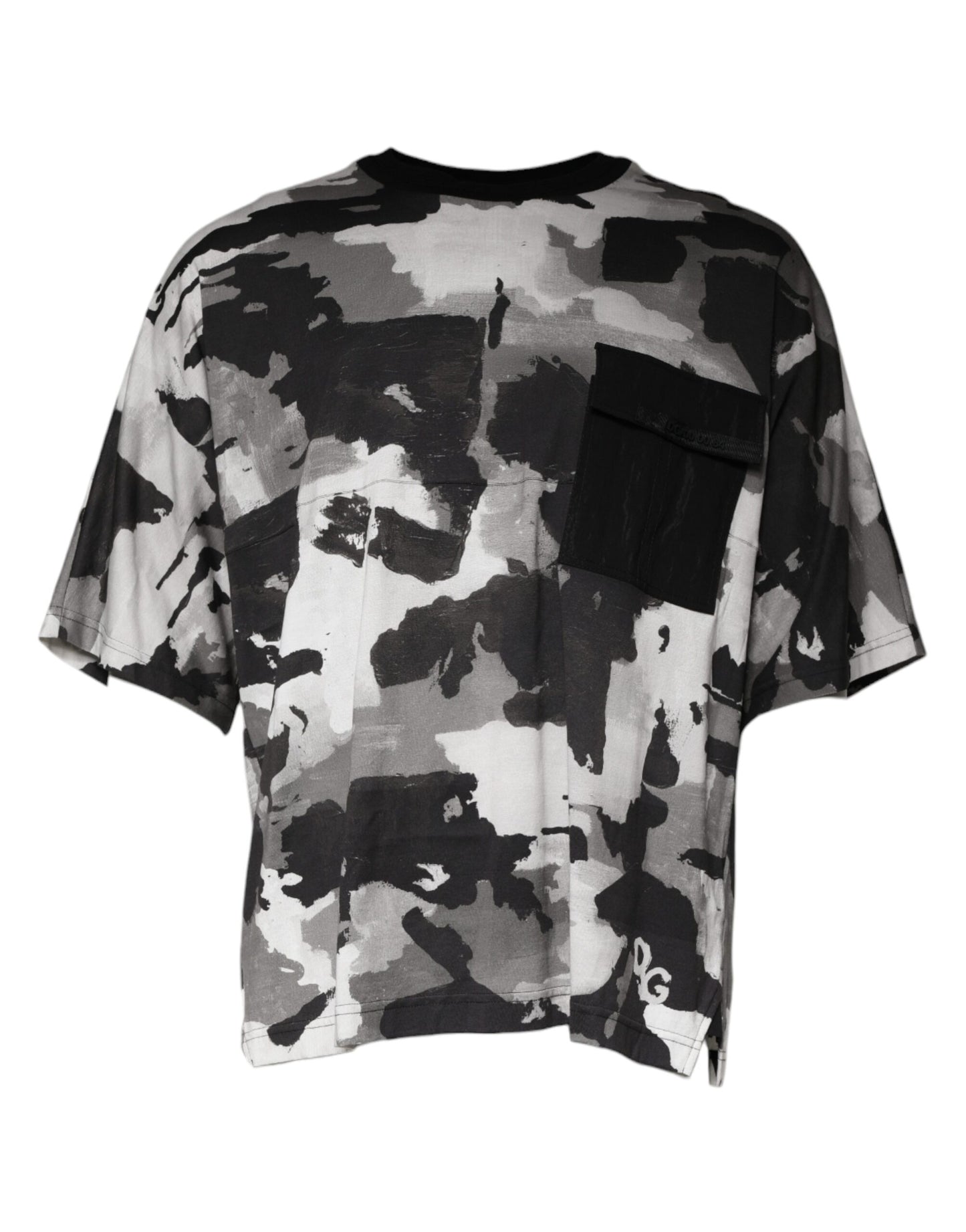 Multicolor Camouflage Cotton Crewneck T-shirt