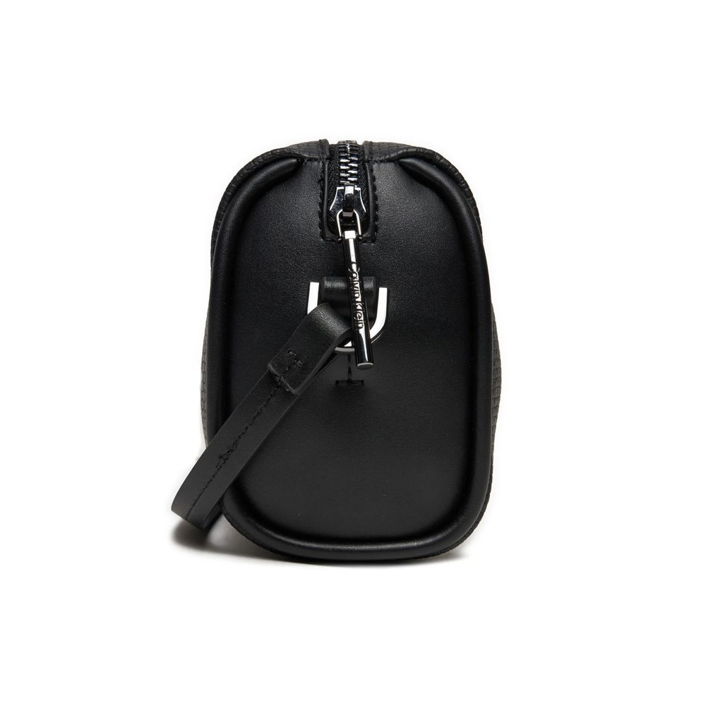 Black Synthetic Leather Handbag