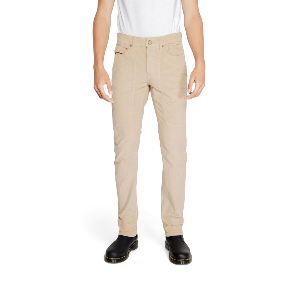 Beige Cotton Jeans & Pant