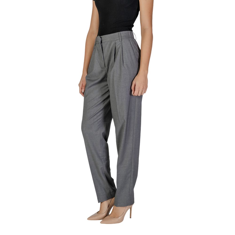 Gray Polyester Jeans & Pant