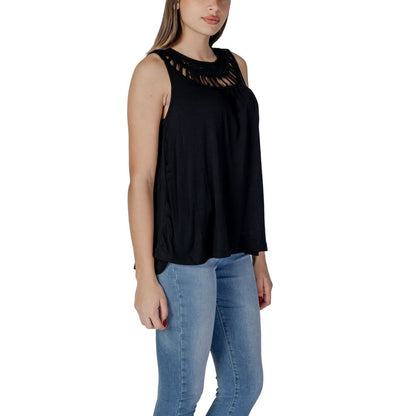 Black Viscose Tops & T-Shirt