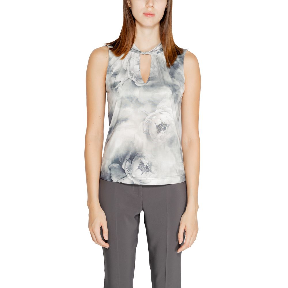 Gray Polyester Tops & T-Shirt