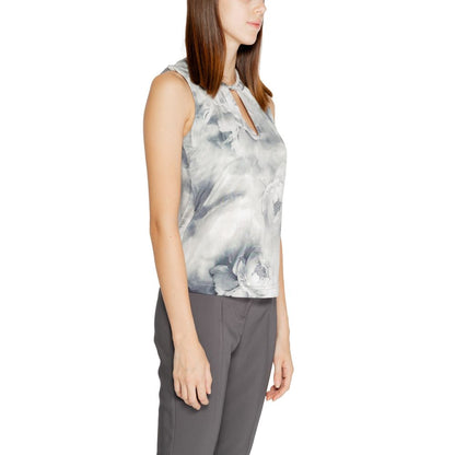 Gray Polyester Tops & T-Shirt