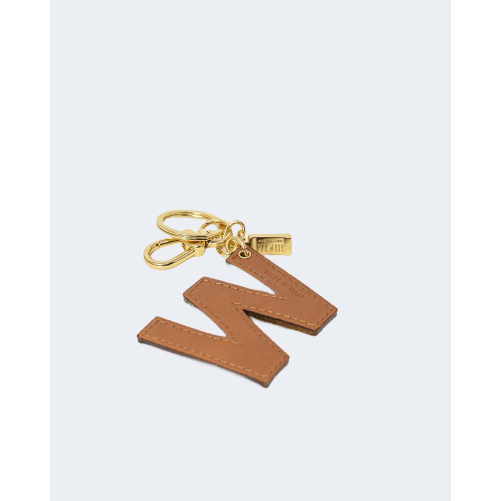 Beige Leather Keychain