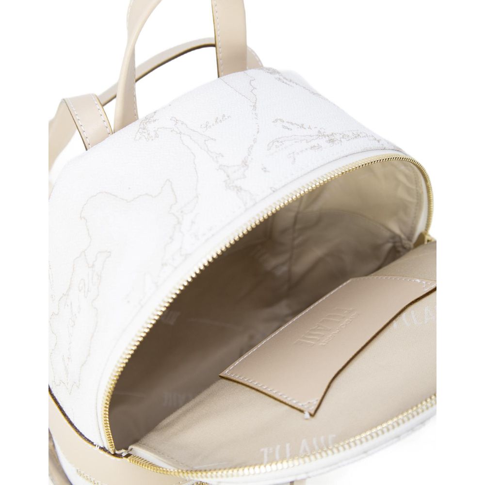 White Synthetic Leather Backpack