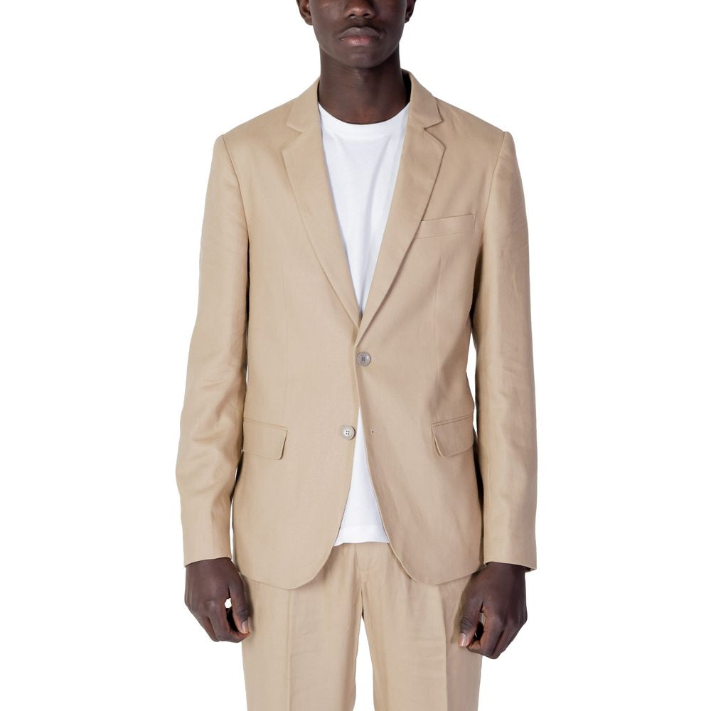 Beige Linen Suit