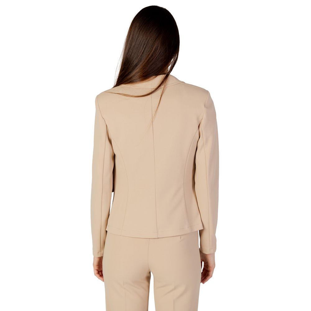 Beige Polyester Suits & Blazer