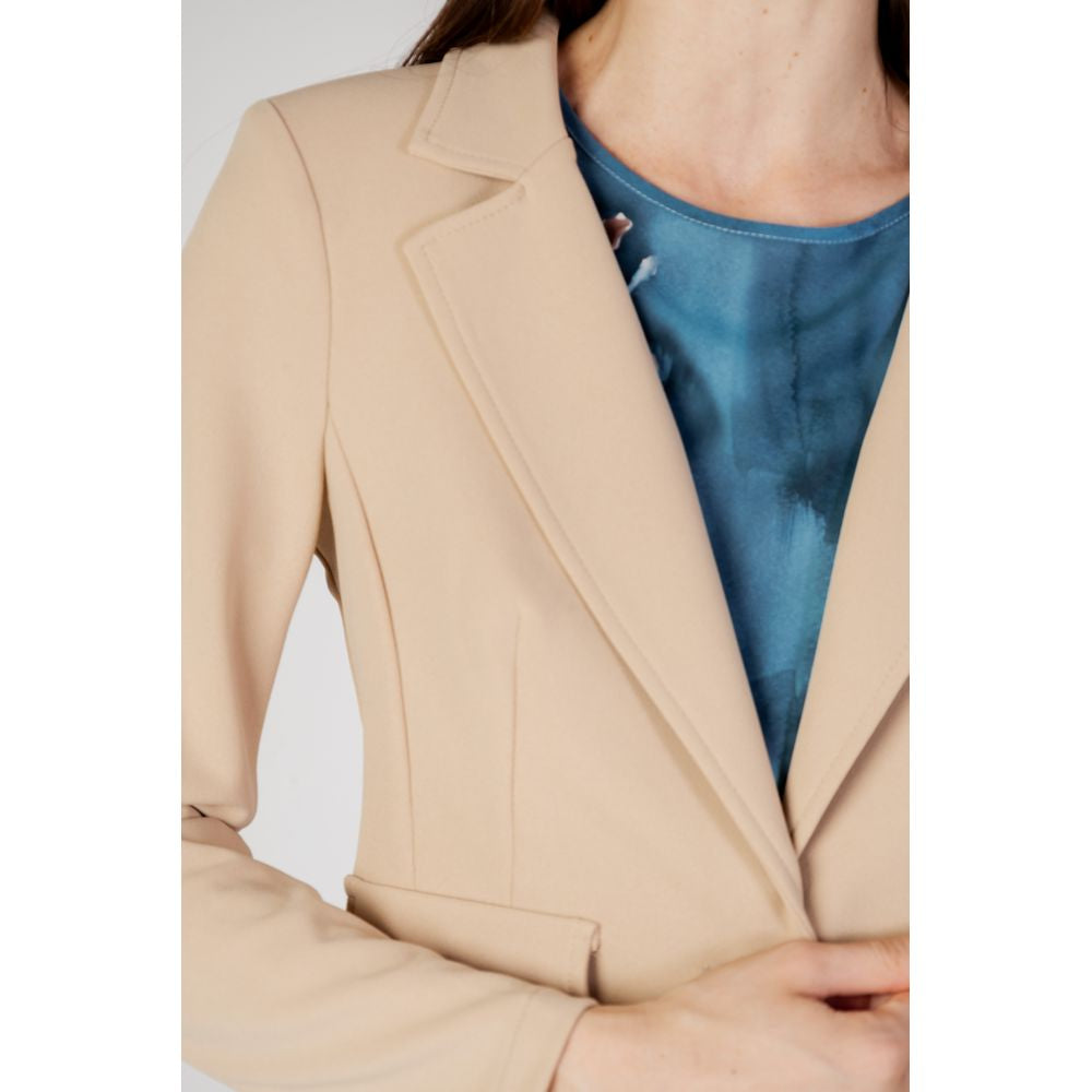 Beige Polyester Suits & Blazer