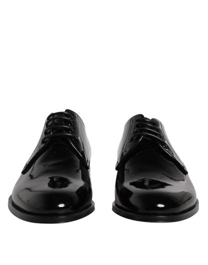 Black Patent Leather Derby Formal Dress Shoes