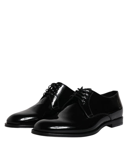 Black Patent Leather Derby Formal Dress Shoes