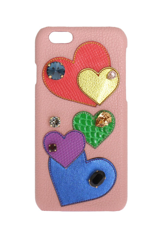 Chique roze leren kristal iPhone-hoesje