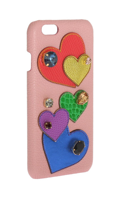 Chique roze leren kristal iPhone-hoesje