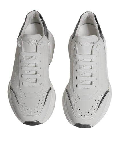 White Silver DAYMASTER Leather Sneakers Shoes