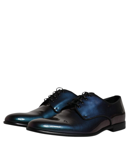 Peacock Patent Leather Derby Men Dress Shoes