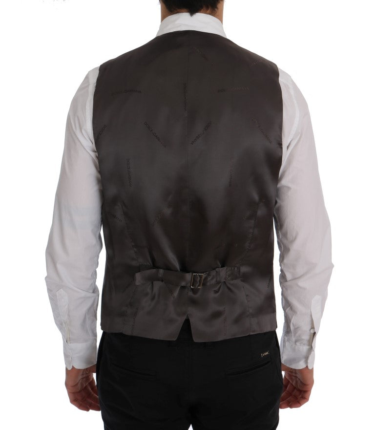 Elegante gestreepte grijze gilet