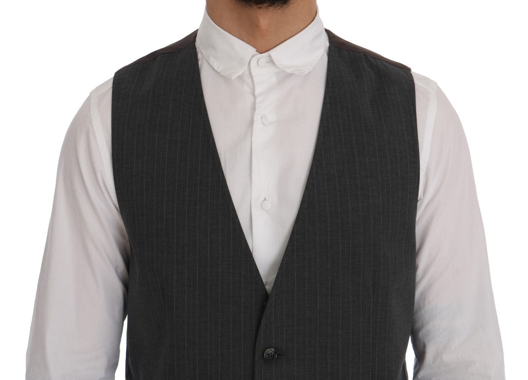 Elegante gestreepte grijze gilet