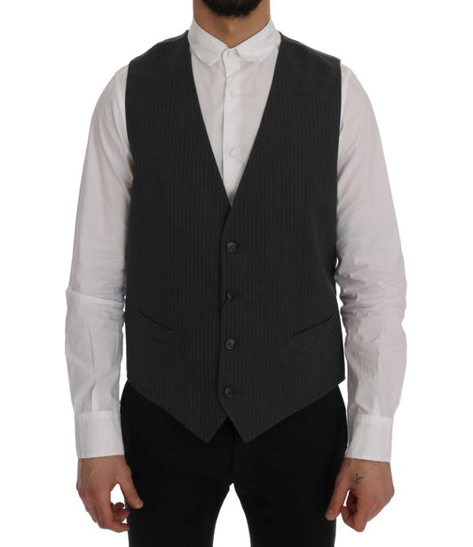 Elegante grijze gestreepte gilet