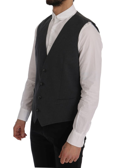 Elegante grijze gestreepte gilet