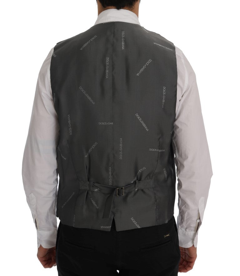 Elegante grijze gestreepte gilet