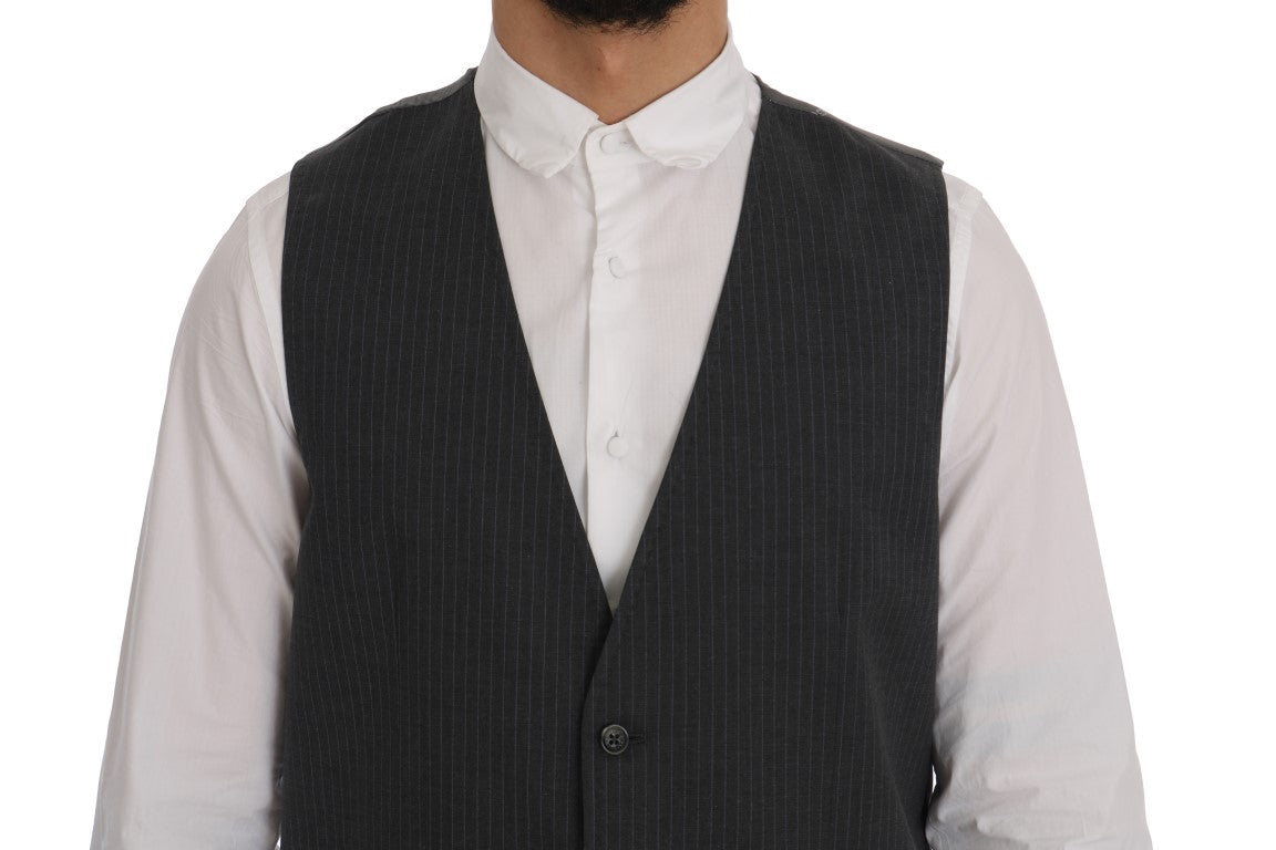 Elegante grijze gestreepte gilet