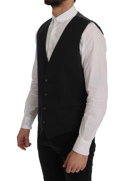 Elegante gestreepte grijze gilet