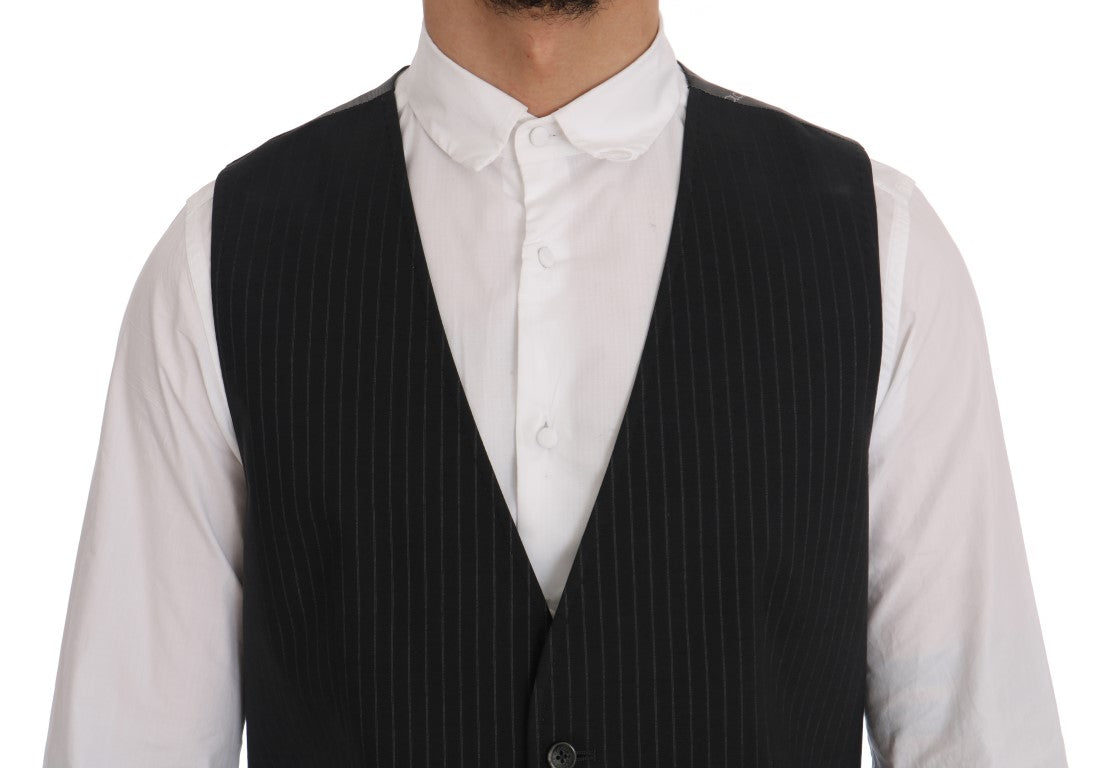 Elegante gestreepte grijze gilet