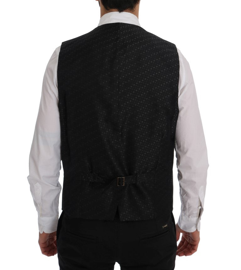 Elegante grijze gestreepte herengilet